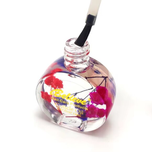 Organic Cuticle Oil w/ Real Dried Flowers - 12 Fruit Scents 14ml 🔥 NEW - Picture 2 of 7